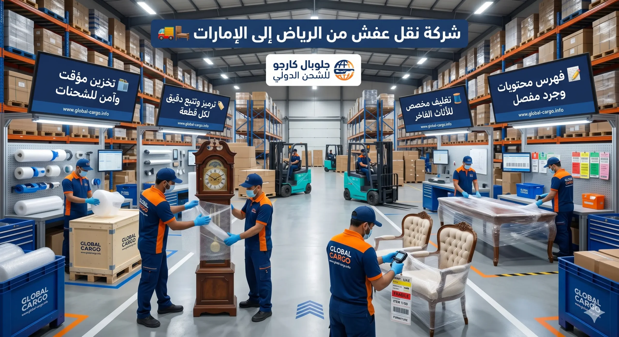 نقل عفش من الرياض للامارات وتخزين الأثاث